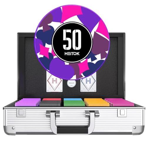 Heitok Set Fiches Poker Professionali 1000 Pezzi con Valori