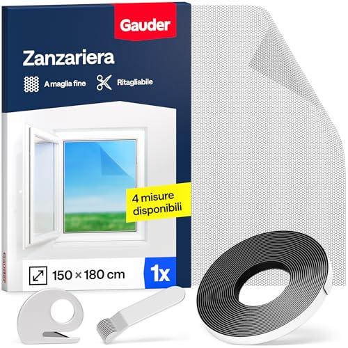 GAUDER Zanzariera per Finestra 150x180cm Nera - Protezione Adesiva Anti-Insetti