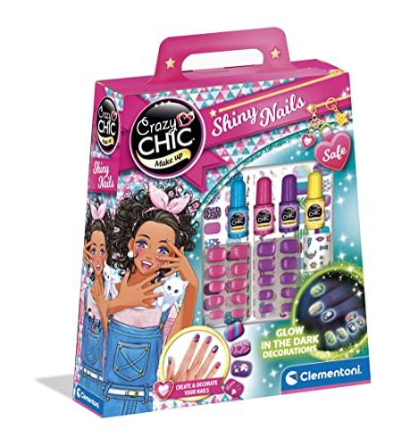 Clementoni - Crazy Chic - Shiny Nails - Kit Unghie Fluorescenti