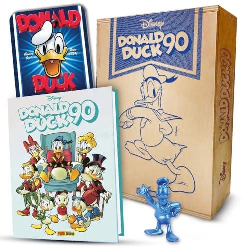 Donald Duck 90º Anniversario Box con Statuina e Targa Metallica