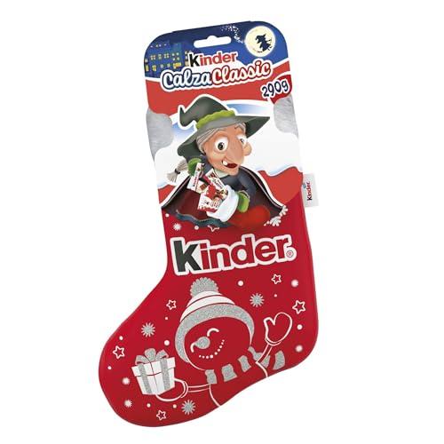 Kinder Calza Classic Rossa - 10 Snack Dolci al Cioccolato Assortiti, Sacco Speciale della Befana, Idea Regalo Epifania, Confezione da 290 gr