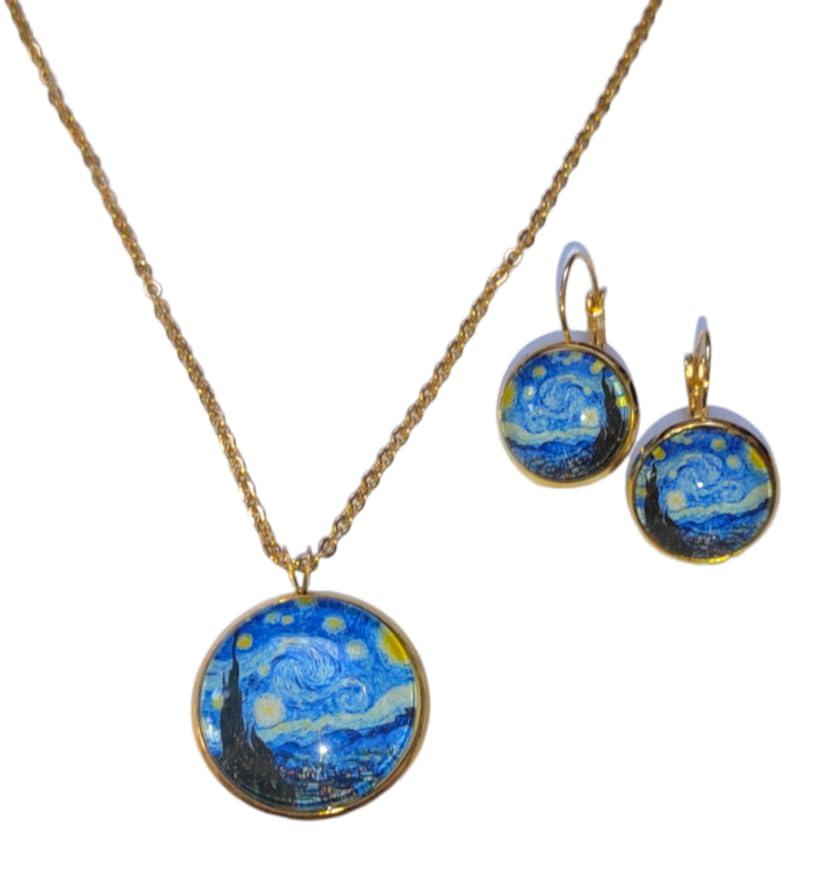 Set Parure La Notte Stellata: Orecchini e Collana con Ciondolo