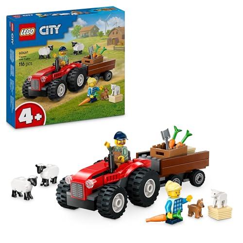 LEGO City Trattore Agricolo Rosso con Rimorchio e Pecore