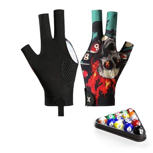 VINZOR Guanto da Biliardo Professionale Teschio - Mano Destra