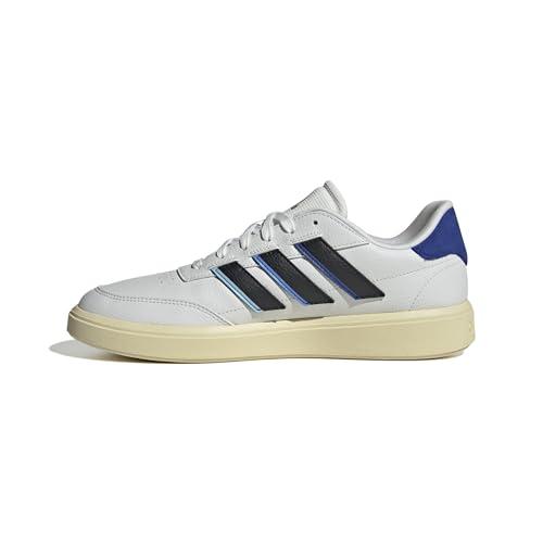 adidas COURTBLOCK Shoes, Scarpe Uomo, Crystal White/Core Black/Team Royal Blue, 41 1/3 EU