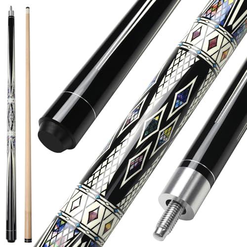 Stecca da Biliardo Professionale ASMPCUE, 147 cm, Punta da 13 mm, Nero