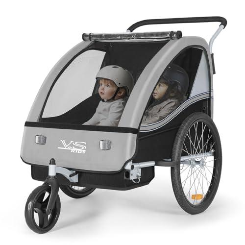 Tiggo VS 50202 - Passeggino e Rimorchio per Bicicletta 2 in 1, Grigio