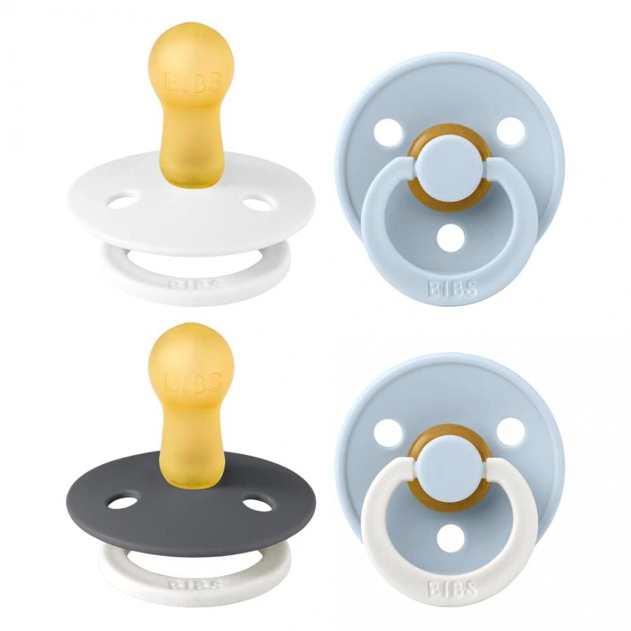 BIBS Colour Ciucci, Set da 4, 6-18 Mesi - White Glow Mix