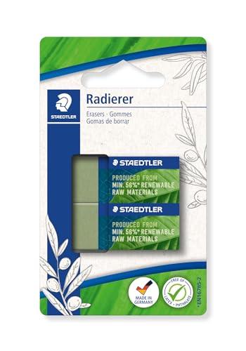 STAEDTLER Gomma da Cancellare 526 83BK2 - Verde Oliva, Doppia Confezione