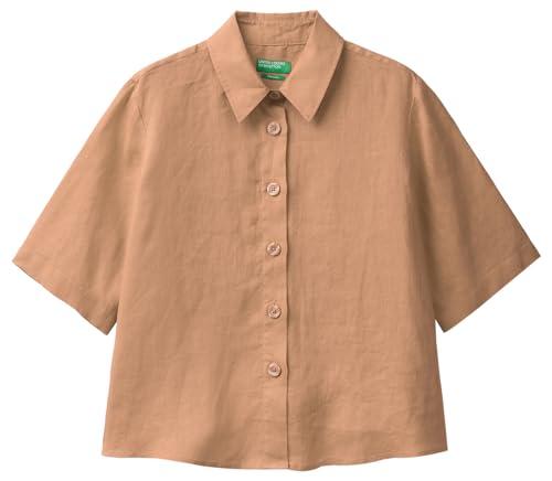 United Colors of Benetton Camicia in Lino Cammello