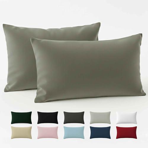 Federe 50x80 Cotone Rinforzato Grigio Chiaro Dreamzie (Set da 2)