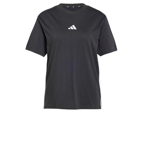 Adidas Essentials 3-Stripes Cotton T-Shirt Donna Nero/Bianco