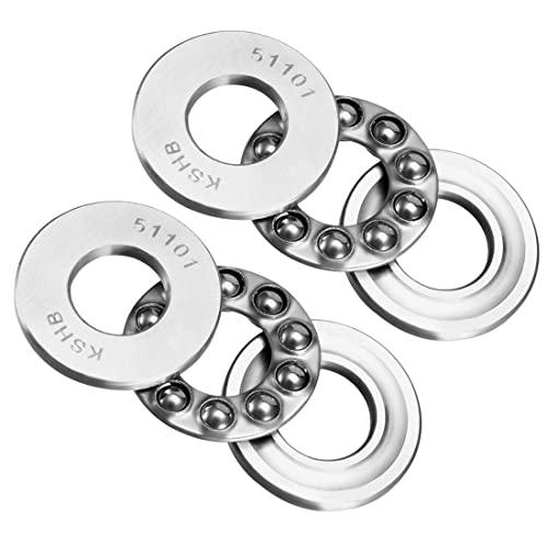 PATIKIL 51101 Cuscinetti a Sfera di Pressione ABEC3, 12mm x 26mm x 9mm, Acciaio al Cromo, Monodirezionali, 2 Pezzi