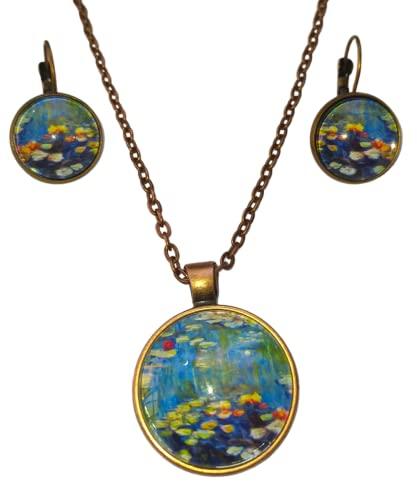 Parure Ninfee Artista Opere - Set Orecchini e Collana con Ciondolo