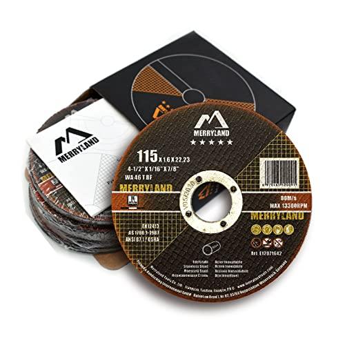 Merryland Dischi da Taglio 115 mm per Metallo e Acciaio INOX (25 Pezzi)