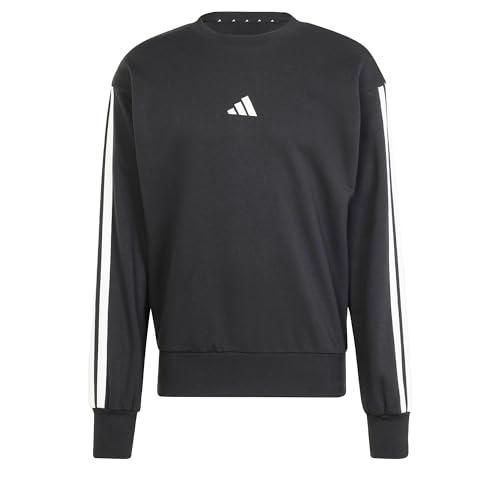 Adidas Felpa Uomo Essential 3-Stripes French Terry, Nero/Bianco