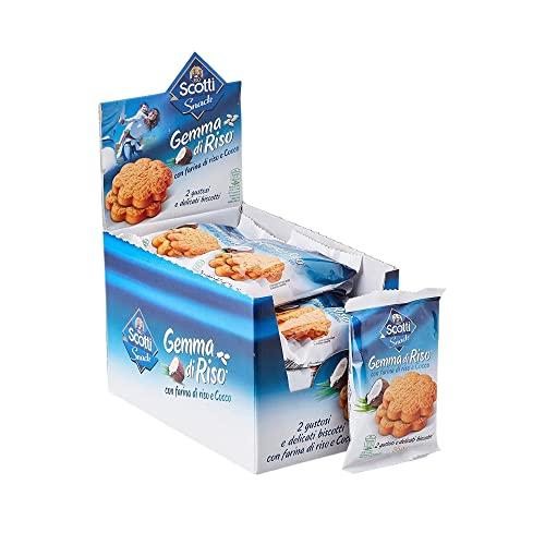 Riso Scotti Snack - Biscotti Gemma di Riso al Cocco - 15 Pezzi