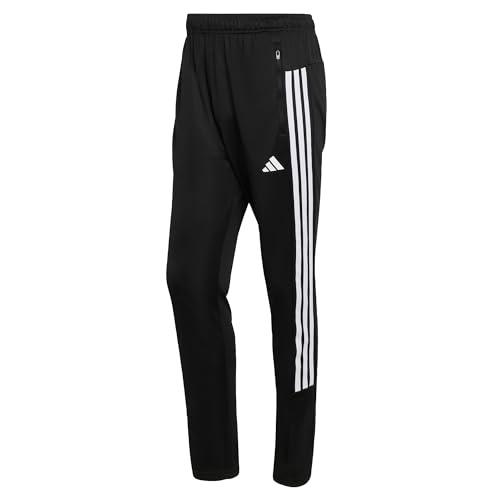 adidas Uomo Workout Essentials all-Set 3-Stripes Knit Pants, Black/White, L