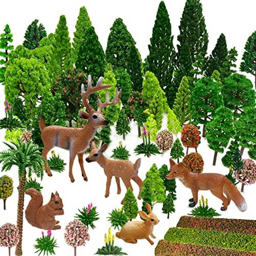 Set Alberi e Animali del Bosco per Modellismo e Diorami - 70 Pezzi