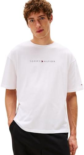 Tommy Hilfiger T-Shirt Uomo Manica Corta Logo Bianco