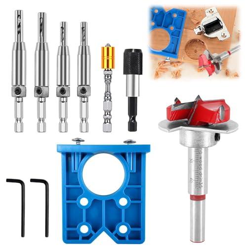 Set di Punte Forstner per Cerniere Nascoste 35mm con Dima Regolabile