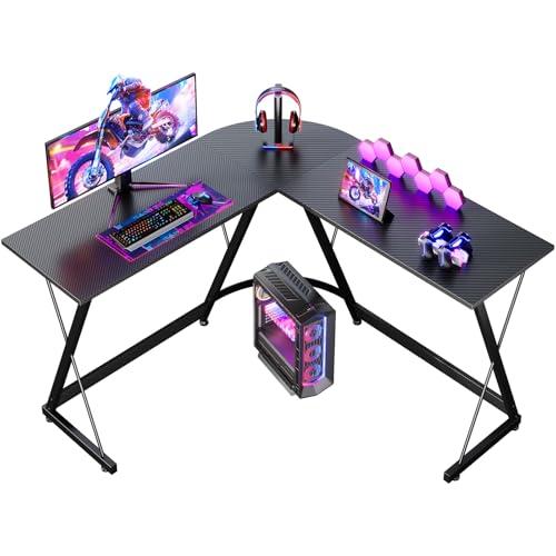 Scrivania Gaming Angolare ODK 120x120cm - Fibra di Carbonio Nera