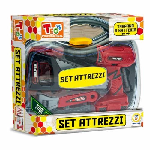 Teorema - Valigetta Attrezzi Giocattolo per Bambini con Trapano a Batteria