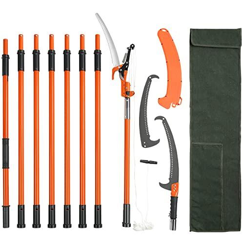 VEVOR Seghetto per Potatura Manuale Estensibile 8.24m con Borsa