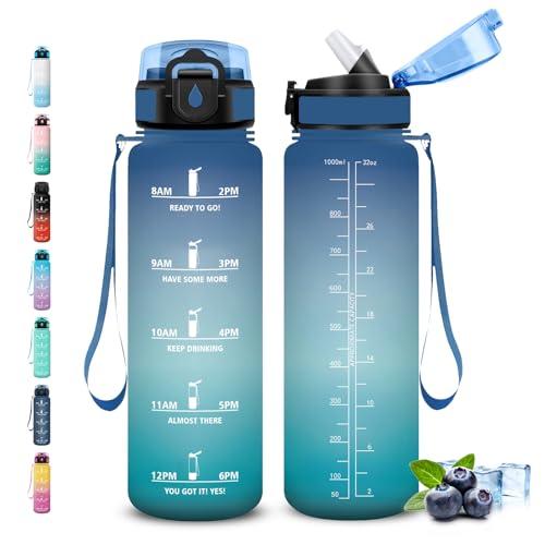 Grsta Borraccia Motivazionale da 1 Litro con Cannuccia e Slogan