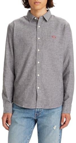 Levi's Long-Sleeve Battery Housemark Slim, Uomo, Black Agate