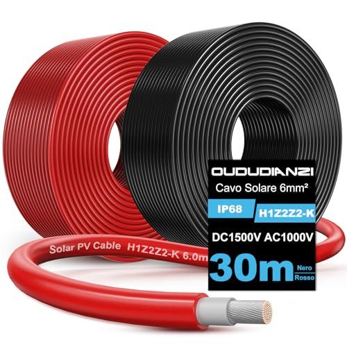 Oududianzi Cavo di Prolunga per Pannelli Fotovoltaici H1Z2Z2-K 6mm² Nero+Rosso