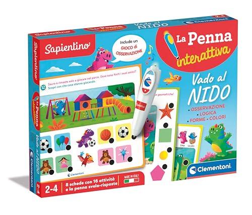 Clementoni - Sapientino La Penna Interattiva, Vado al Nido, Schede Educative e Penna Parlante, Gioco Educativo 2 Anni, Elettronico Parlante, Batterie Incluse, Made in Italy, 16457
