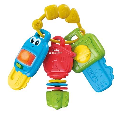 Clementoni - 3 Chiavi Giocattolo Interattive, Multi-Activity Keys, Gioco Musicale Elettronico per la Prima Infanzia con Luci e Suoni, Bambini 3-36 Mesi, Batterie Incluse
