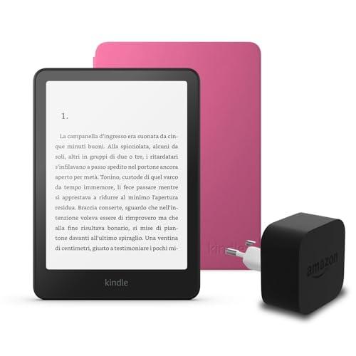 Kindle Paperwhite (2024) 16GB con Pubblicità, Cover Amazon Plant e Alimentatore 9W