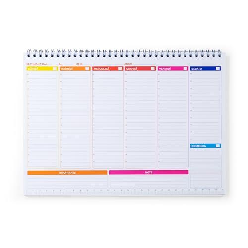 MERAAK Planner Settimanale da Tavolo A4