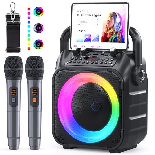 Ankuka Karaoke Professionale con 2 Microfoni Wireless e Sistema PA Portatile