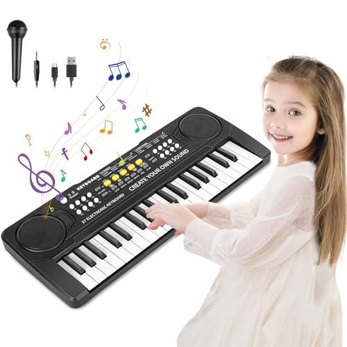 m zimoon Pianola Elettronica per Bambini con 37 Tasti e Microfono