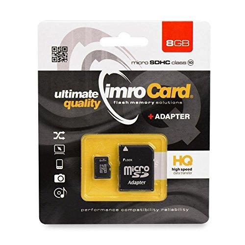 Scheda di Memoria microSD Imro 8GB Classe 10 UHS-I con Adattatore SD