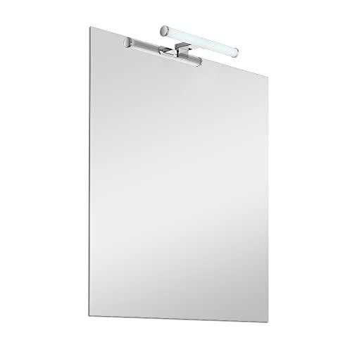 Inbagno Specchio con Lampada LED 50x70 Reversibile, Completa di Luce LED a Risparmio energetico, Luce Naturale (Stile 7)