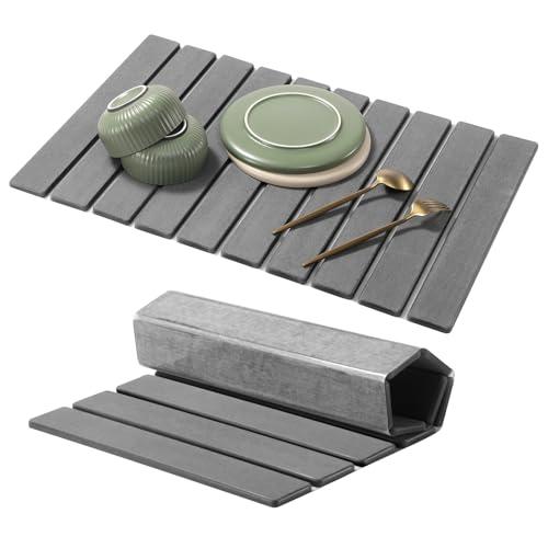 Tappetino Scolapiatti Assorbente Grigio Scuro 60x40 cm