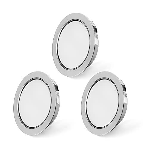 Set di 3 Faretti LED da Incasso Ultrapiatti 230V, 3.5W, 4000K, IP44, Cromato