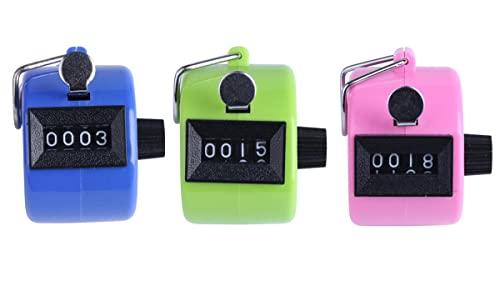 Hsthe Sea Contapassi Manuale Meccanico - Set da 3 (Verde, Rosa, Blu)