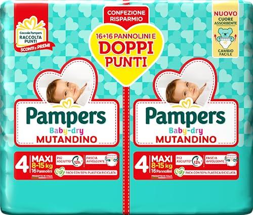Pampers Baby Dry Mutandino Maxi, Taglia 4 (8-15 kg), 32 Pannolini