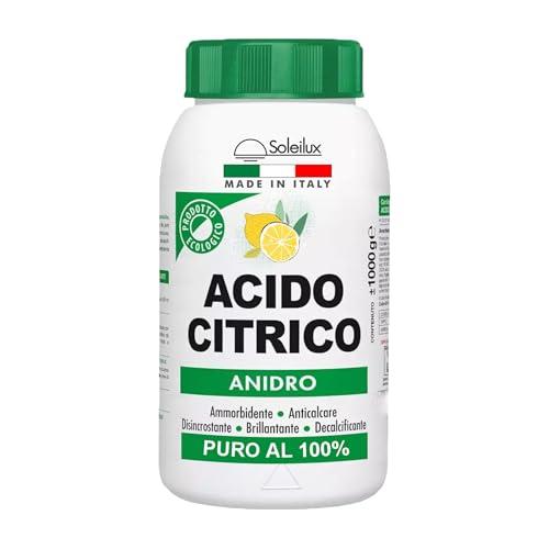SOLEILUX Acido Citrico Puro al 100% - Multiuso Naturale ed Ecologico