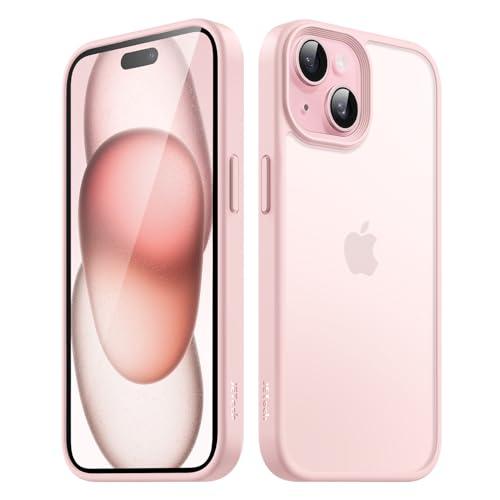 JETech Cover Opaca Rosa per iPhone 15 6,1 Pollici