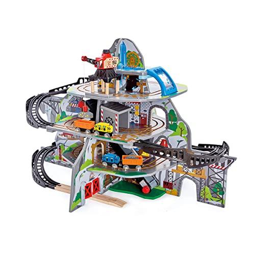 Hape Mighty Mountain Mine - Set di gioco ferroviario in legno per bambini