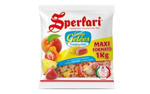Sperlari - Caramelle Gran Gelées Assortite Frutti del Sole, Intenso Sapore di Frutta: Pesca, Mandarino, Fragola e Ananas - Sacchetto da 1 kg