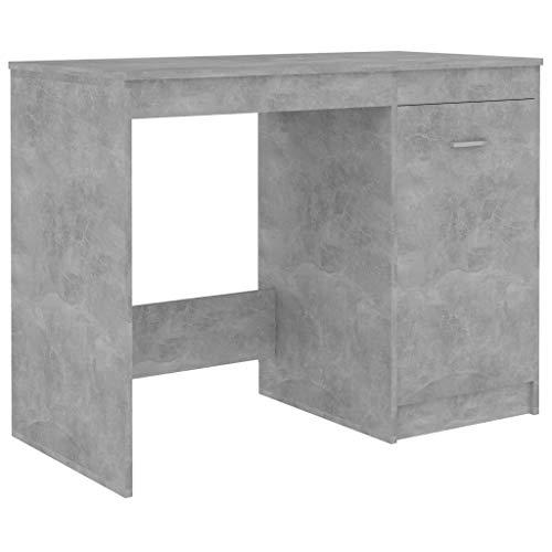 Scrivania Mobile Porta PC Grigio Cemento 100x50x76 cm