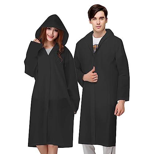 Vicloon Poncho Impermeabile Riutilizzabile Nero - Set da 2