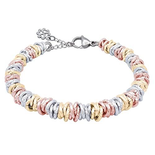 ParticolarModa Bracciale Donna Quadrifoglio Portafortuna Regolabile